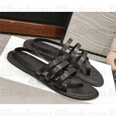 The Row LINE leather sandal Black 2025
