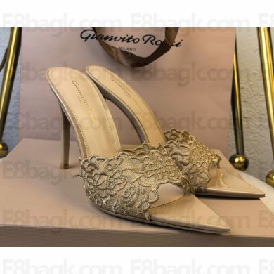 Gianvito Rossi 5.5cm/8.5cm/10.5cm Elle Zebra Leather and lace beige 2025