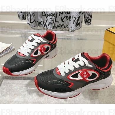 Fendi women/men Forward sneakers black mesh and gray leather low-tops 2025