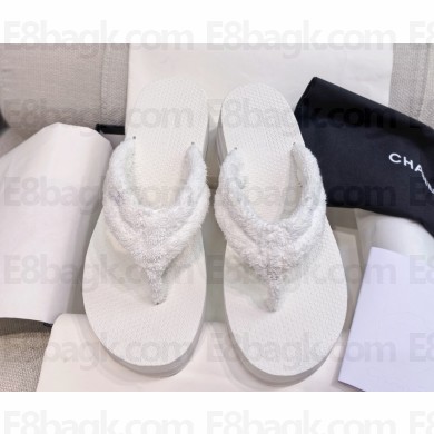 Chanel Towel flip-flops mules white platform 4.5cm 2025