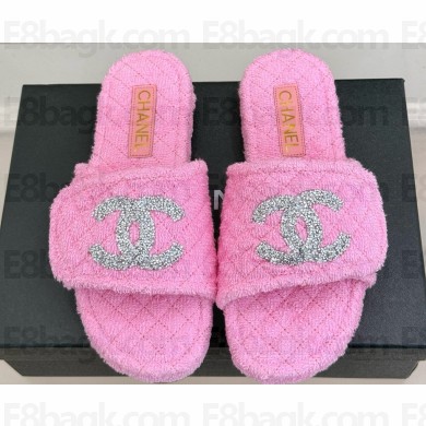 Chanel CC Logo Towel Slide pink 2025