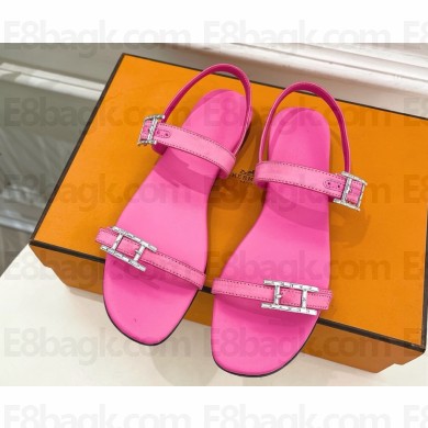 Hermes women's sandal calfskin fuchsia 2025