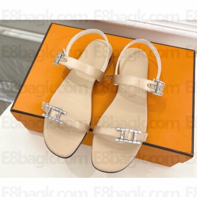Hermes women's sandal calfskin beige 2025