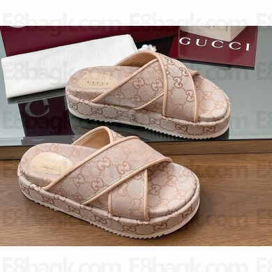 GUCCI Women's GG platform sandal Light pink Original GG canvas 816798 2025
