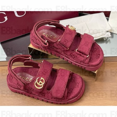 GUCCI Women's sandal with Double G ‎816630 red GG canvas 2025