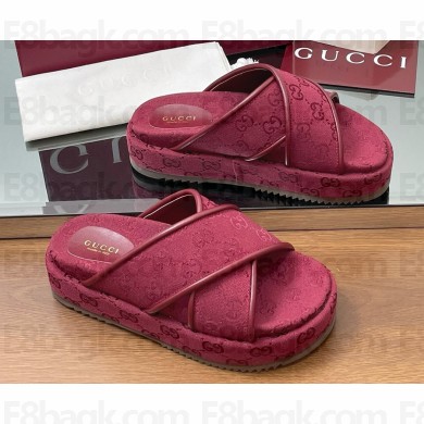 GUCCI Women's GG platform sandal red Original GG canvas 816798 2025
