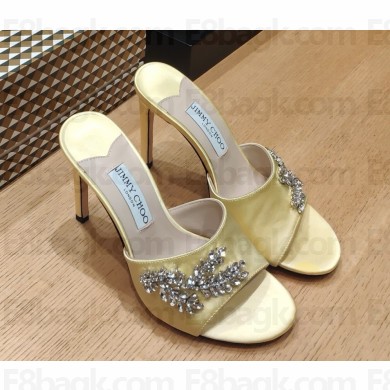 Jimmy Choo Stacy 100 mules Satin Crystal yellow 2025