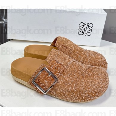 Loewe Ease Buckle mule in brushed suede brown 2025