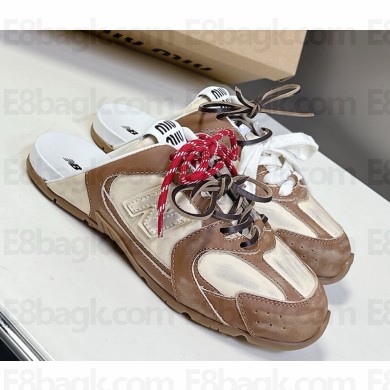 New Balance X Miu Miu 530 SL deco calf leather mules brown 5E333E 2025