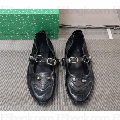 Balenciaga lambskin Ballet flats with rivet black 2025 