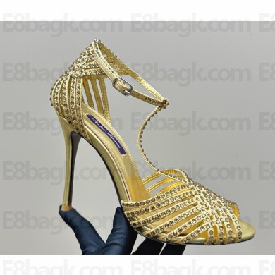 Ralph Lauren heel 10cm calf leather with crystal gold 2025