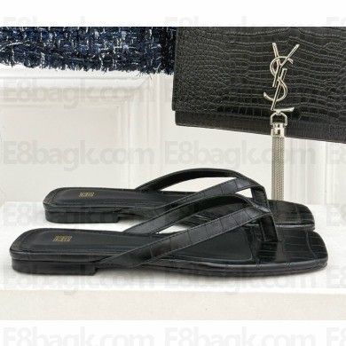 Toteme leather Flip flops flat black 2025