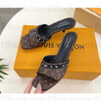 louis vuitton LV x TM 6AM Mule Monogram canvas heel 5.5cm 0313-2025