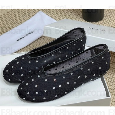 Khaite Marcy crystal-embellished ballet flats black 2025