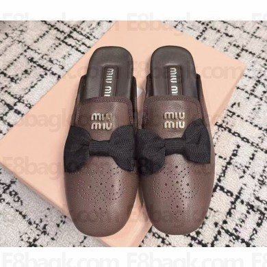 MIU MIU holiday MULES calf leather coffee 2025