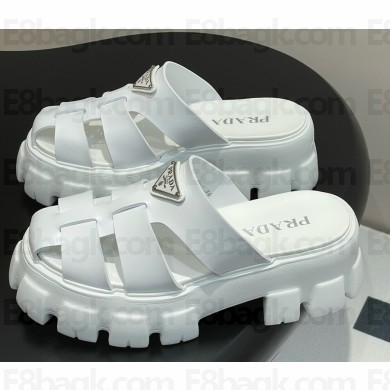 Prada Monolith rubber mules 1XX751 white platform 5.5cm 2025