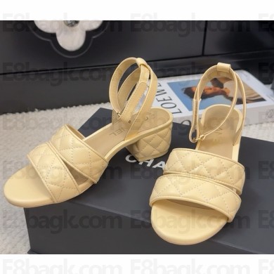 Chanel sandals Lambskin beige heel 4.5cm G46429 2025