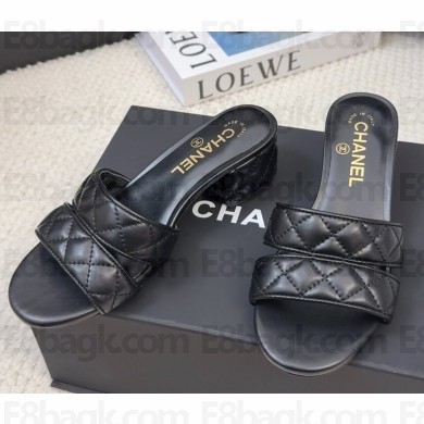 Chanel Mules Lambskin black G46480 heel 4.5cm 2025