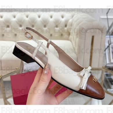 Valentino Garavani VALET DU ROI KID SLINGBACK BALLERINA BUTTER/TOBACCO 2025