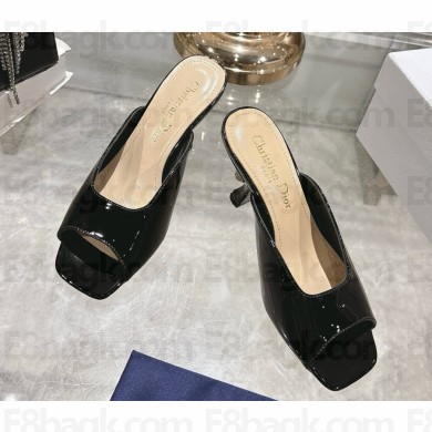 Dior Tribales Heeled Slide patent calfskin black heel 8.5cm 2025