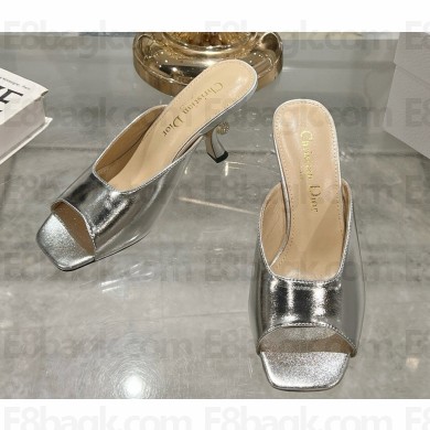 Dior Tribales Heeled Slide calfskin silver heel 8.5cm 2025