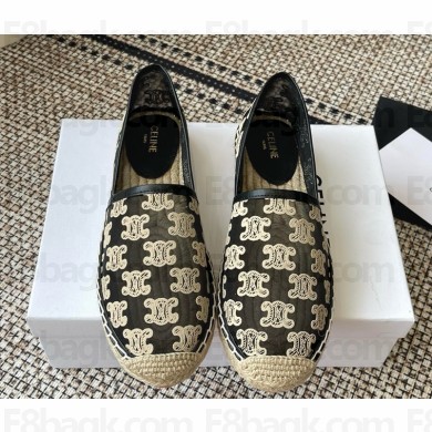 Celine Espadrilles with flowers printing logo Black 2025
