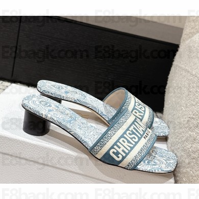 Dior Dway Heeled Slide Embroidered Cotton heel 3.5cm 21 2025
