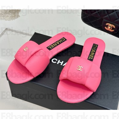 Chanel lambskin slide sandals red 031902 2025