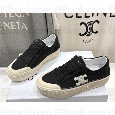 CELINE platform ALAN SNEAKERS WITH TRIOMPHE IN Canvas black 2025