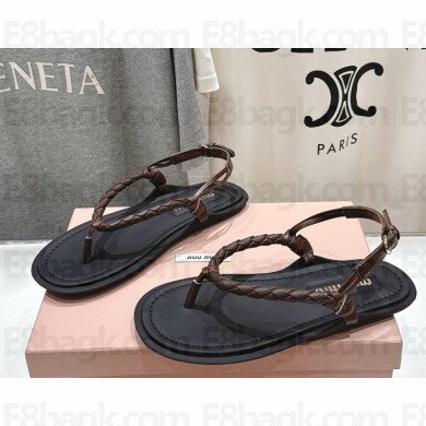 MIU MIU flip-flops sandals knit and leather 02 2025
