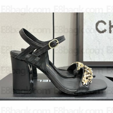 Chanel lambskin sandals black heel 8.5cm/4.5cm 2025