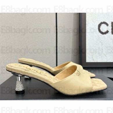 Chanel lambskin slides sandals beige 032101 2025