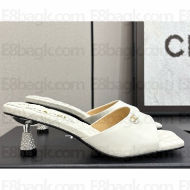 Chanel lambskin slides sandals white 032103 2025