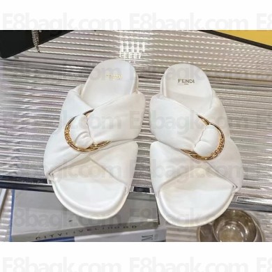 FENDI Sienna leather sandals twist detailing white Calf Leather 2025