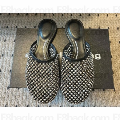 ALEXANDER WANG Rhodes slippers with crystal embellishment black 2025