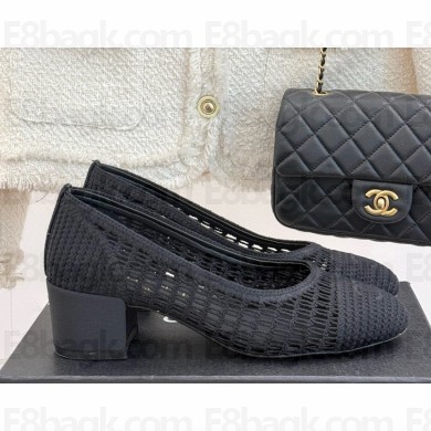 Chanel Ballet flats Raffia black G46352 heel 5cm 2025