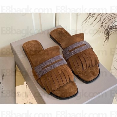 Brunello Cucinelli Monile slides with tassel detail brown 2025
