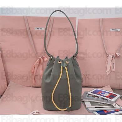 MIU MIU Gabardine pouch 5NR038 Olive Green/Yellow 2025