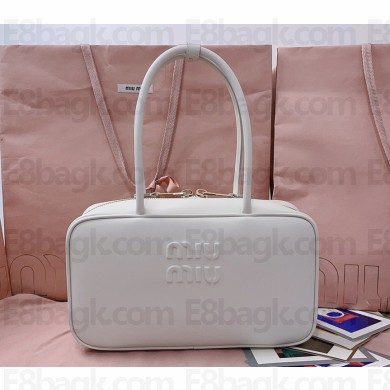 MIU MIU Medium Beau leather top-handle bag 5bb172 white 2025