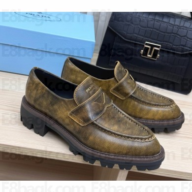Prada calf leather loafers yellow 2025