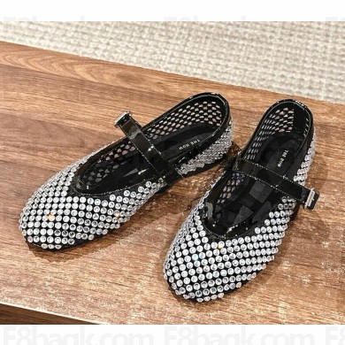The Row ballet flats patent calfskin with crystal black 2025