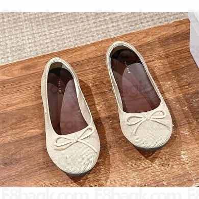 THE ROW women's knit Ballet Flats with bow beige 2025