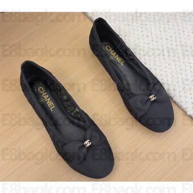 Chanel bow Ballet Flats Grosgrain & hollow weaving black 2025