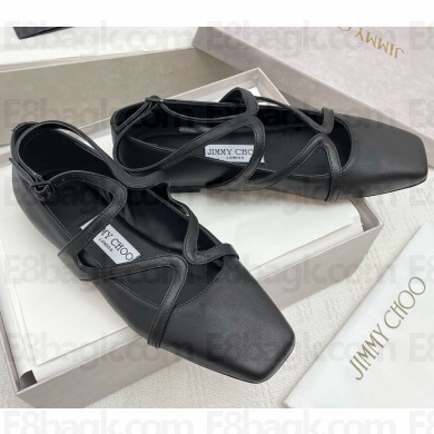 Jimmy Choo Astoria Flat Black leather Flats 2025