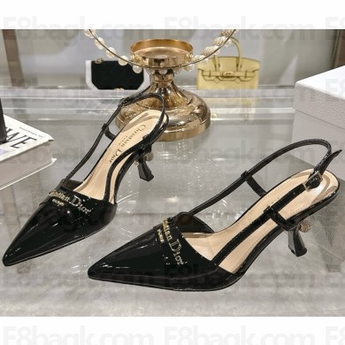DIOR Slingback Pump Black Patent Calfskin heel 8cm 2025