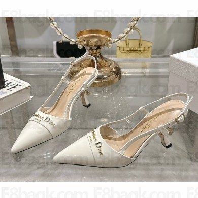 DIOR Slingback Pump white Patent Calfskin heel 8cm 2025