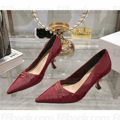 DIOR Pump Burgundy satin heel 8cm 2025