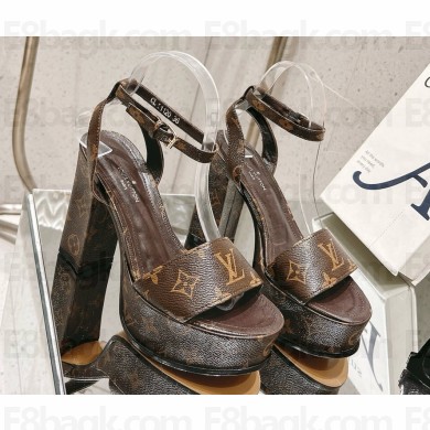 Louis Vuitton SILHOUETTE platform sandal Monogram calf leather heel 11.5cm platform 4cm 2025