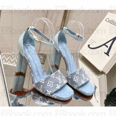 Louis Vuitton 1AAZT0 SILHOUETTE sandal Monogram denim 033101 heel 8cm 2025