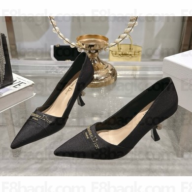 DIOR Pump Black satin heel 8cm 2025
